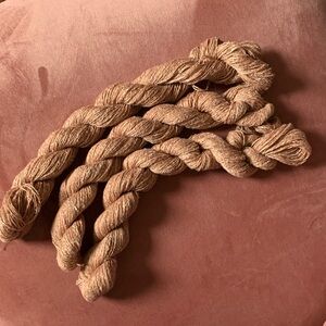 3 skeins Natural undyed 100% Eri silk yarn